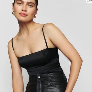 Reformation Overland Silk Cami Top with Smocked Back Size 12